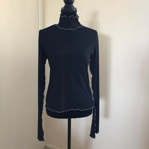 Zara turtleneck with lettuce hems, flare sleeves